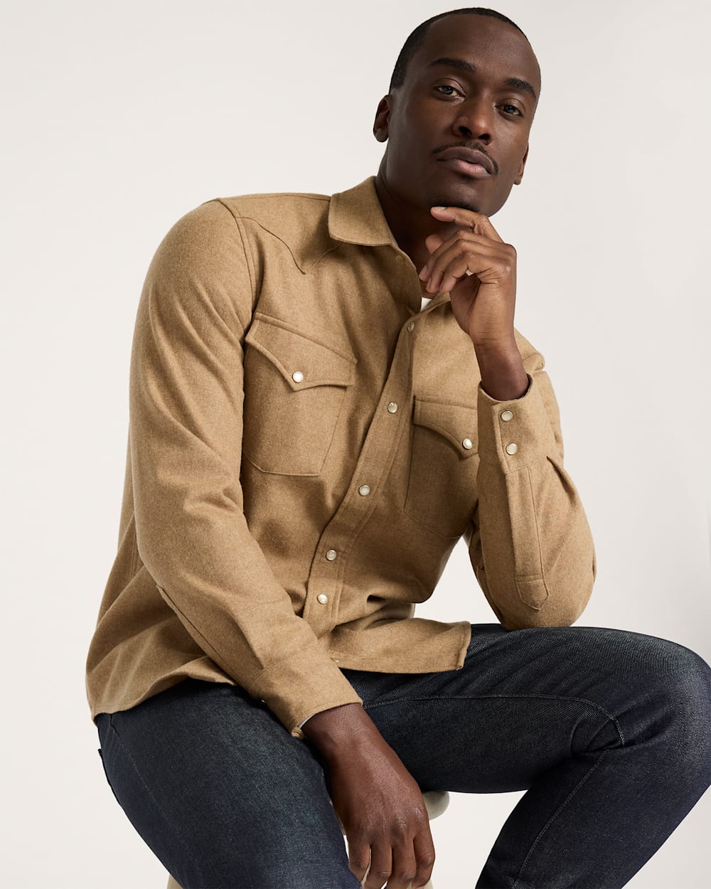 MEN'S SNAP-FRONT WESTERN CANYON SHIRT<br>TAN MIX