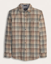 MEN'S PLAID LODGE SHIRT<br>TAN/GREY OMBRE
