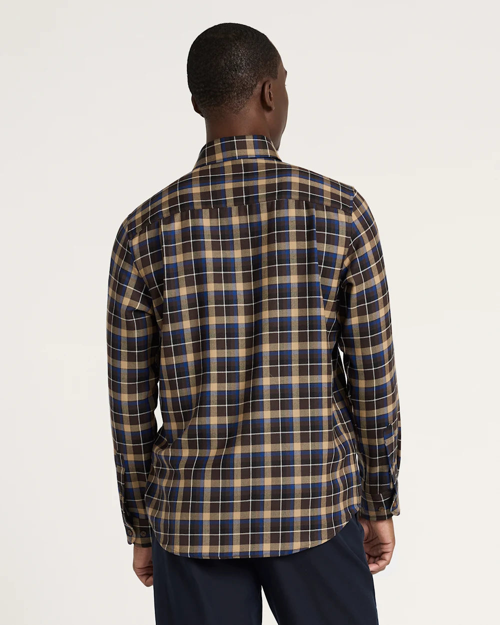 SAMPLE - MEN'S SIR PENDLETON MERINO SHIRT<br>BROWN/BLUE PLAID