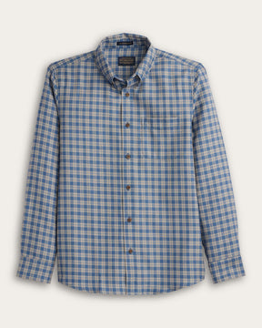 MEN'S SIR PENDLETON MERINO SHIRT<br>Blue/TAN CHECK