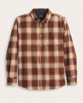 MEN'S PLAID ELBOW-PATCH TRAIL SHIRT<br>RUST/WHITE PLAID