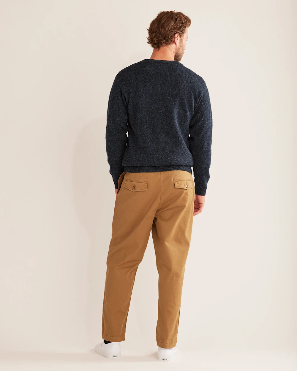 MEN'S SHETLAND COLLECTION SWEATER<br>INDIGO HEATHER