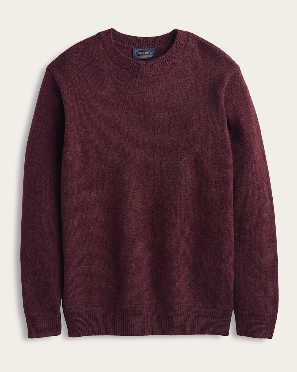 MEN'S SHETLAND COLLECTION SWEATER<br>BURGUNDY MIX