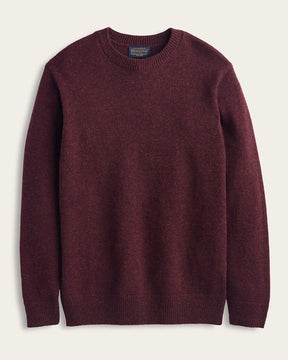 MEN'S SHETLAND COLLECTION SWEATER<br>BURGUNDY MIX