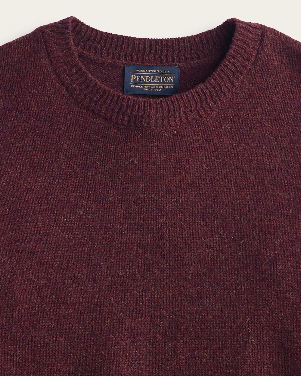 MEN'S SHETLAND COLLECTION SWEATER<br>BURGUNDY MIX