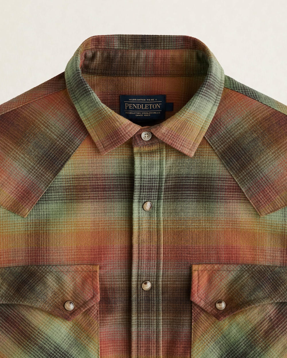MEN'S PLAID WYATT SNAP-FRONT COTTON SHIRT<br>BROWN/GREEN MULTI