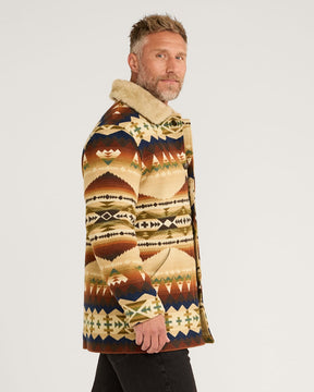 MEN'S BROWNSVILLE SHEARLING COLLAR COAT<br>TAN SOLSTICE CANYON