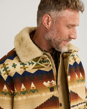 MEN'S BROWNSVILLE SHEARLING COLLAR COAT<br>TAN SOLSTICE CANYON