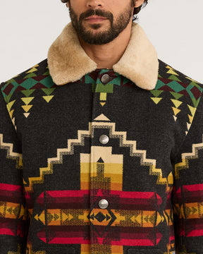 MEN'S BROWNSVILLE SHEARLING COLLAR COAT<br>OXFORD FOUR CORNERS