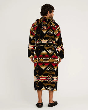 UNISEX NEHALEM COTTON TERRY VELOUR ROBE<br>BLACK/RED