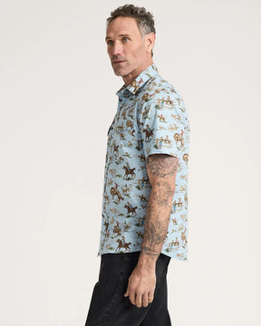 MEN'S LARAMIE SNAP-FRONT SHIRT<br>BLUE WILD HORSES