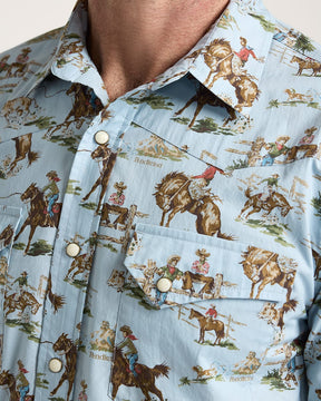 MEN'S LARAMIE SNAP-FRONT SHIRT<br>BLUE WILD HORSES