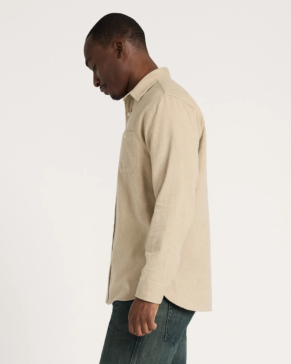 MEN'S FREMONT COTTON FLANNEL SHIRT<br>TAN HEATHER