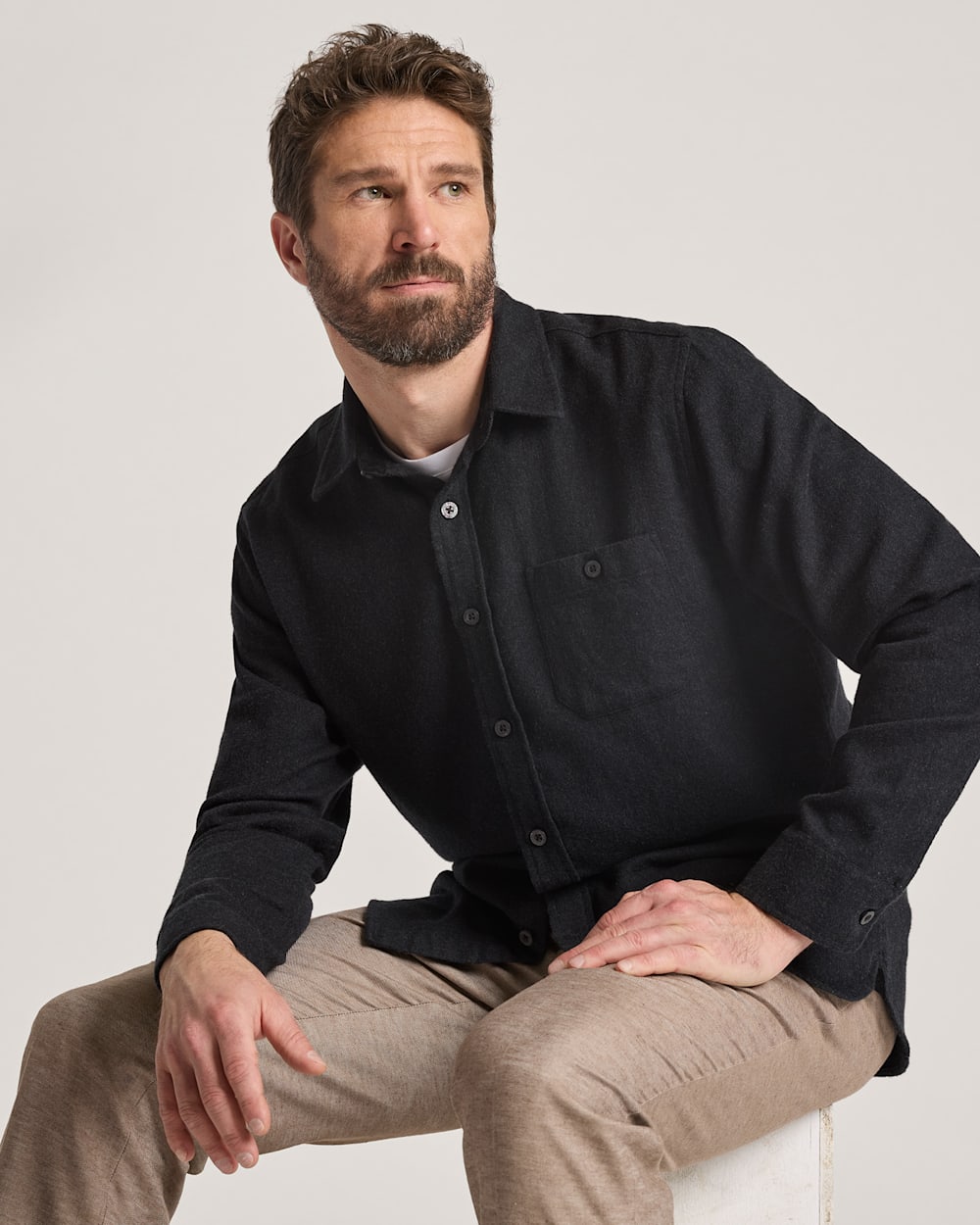 MEN'S FREMONT COTTON FLANNEL SHIRT<br>CHARCOAL HEATHER
