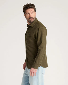 MEN'S BURNSIDE COTTON FLANNEL SHIRT<br>FOREST GREEN HEATHER
