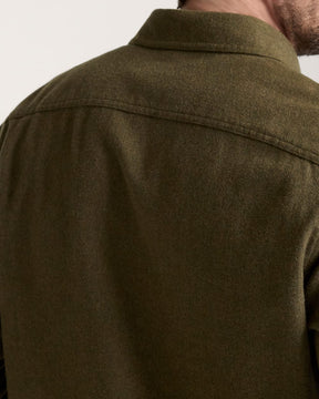 MEN'S BURNSIDE COTTON FLANNEL SHIRT<br>FOREST GREEN HEATHER