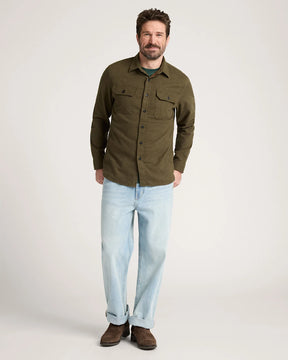 MEN'S BURNSIDE COTTON FLANNEL SHIRT<br>FOREST GREEN HEATHER