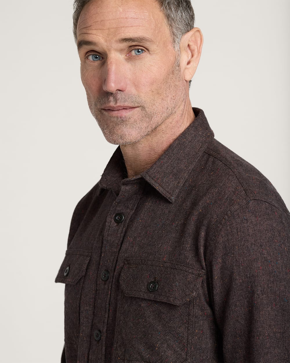 MEN'S BURNSIDE COTTON FLANNEL SHIRT<br>BROWN HEATHER