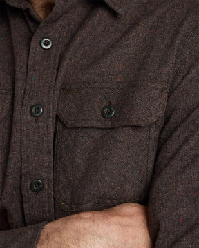 MEN'S BURNSIDE COTTON FLANNEL SHIRT<br>BROWN HEATHER