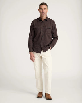 MEN'S BURNSIDE COTTON FLANNEL SHIRT<br>BROWN HEATHER