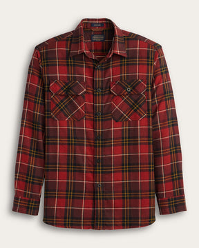 MEN'S PLAID BURNSIDE COTTON FLANNEL SHIRT<br>RED MULTI PLAID