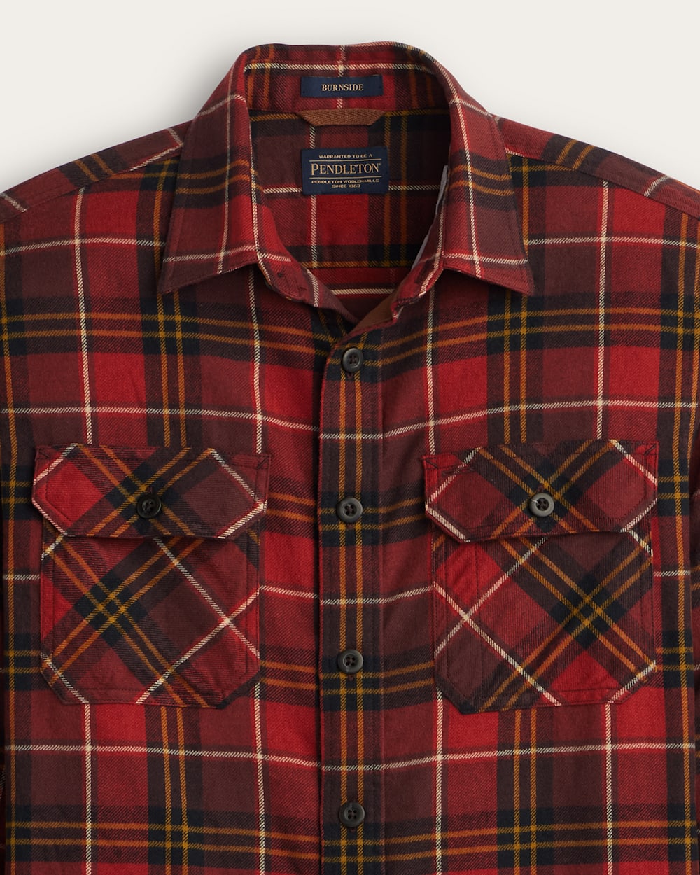 MEN'S PLAID BURNSIDE COTTON FLANNEL SHIRT<br>RED MULTI PLAID