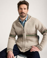 MEN'S SAWTOOTH BUCK LAMBSWOOL ZIP CARDIGAN<br>OATMEAL