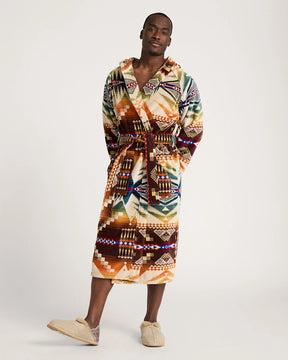UNISEX MYSTIC LAKE COTTON TERRY VELOUR BATHROBE<br>MULTI