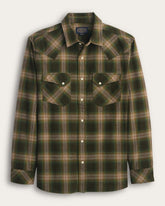 SAMPLE - MEN'S PLAID SNAP-FRONT WYATT COTTON SHIRT<br>OLIVE MULTI