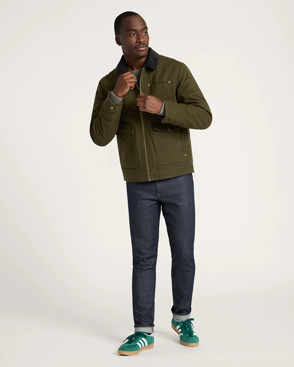 MEN'S CARSON CITY CANVAS RANCH COAT<br>DARK OLIVE