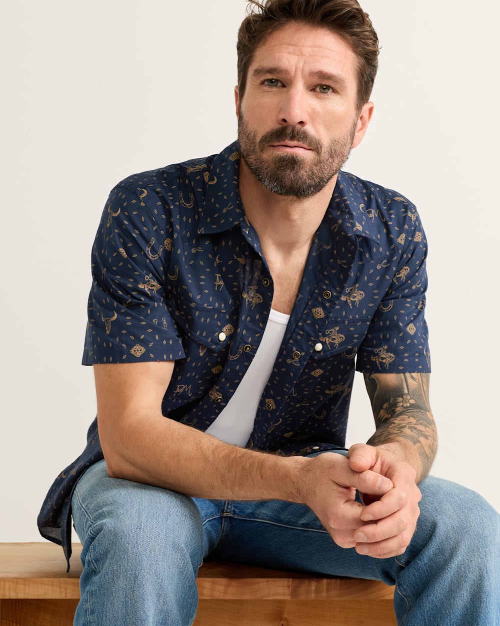 LARAMIE SHIRT SS<br>WESTERN NAVY