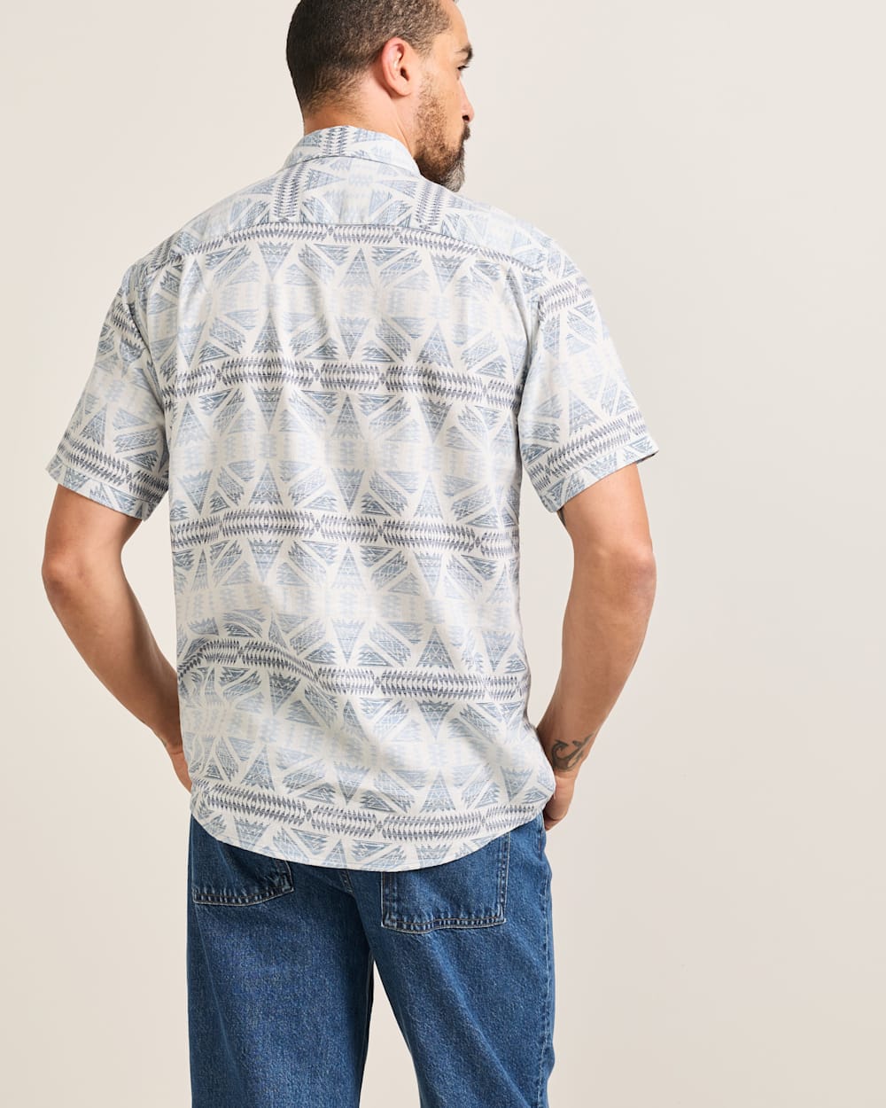 DAWSON LINEN SHIRT SS<br>PONDEROSA GREY/BLUE