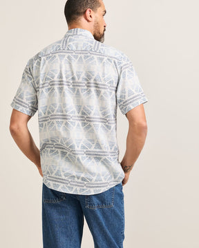 DAWSON LINEN SHIRT SS<br>PONDEROSA GREY/BLUE