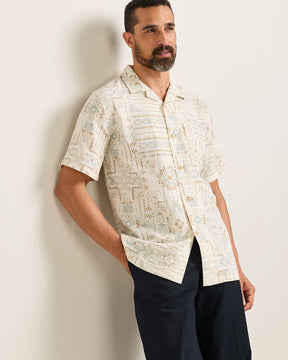 ALOHA LINEN CAMP SHIRT SS<br>LAUREL GROVE ECRU