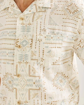 ALOHA LINEN CAMP SHIRT SS<br>LAUREL GROVE ECRU