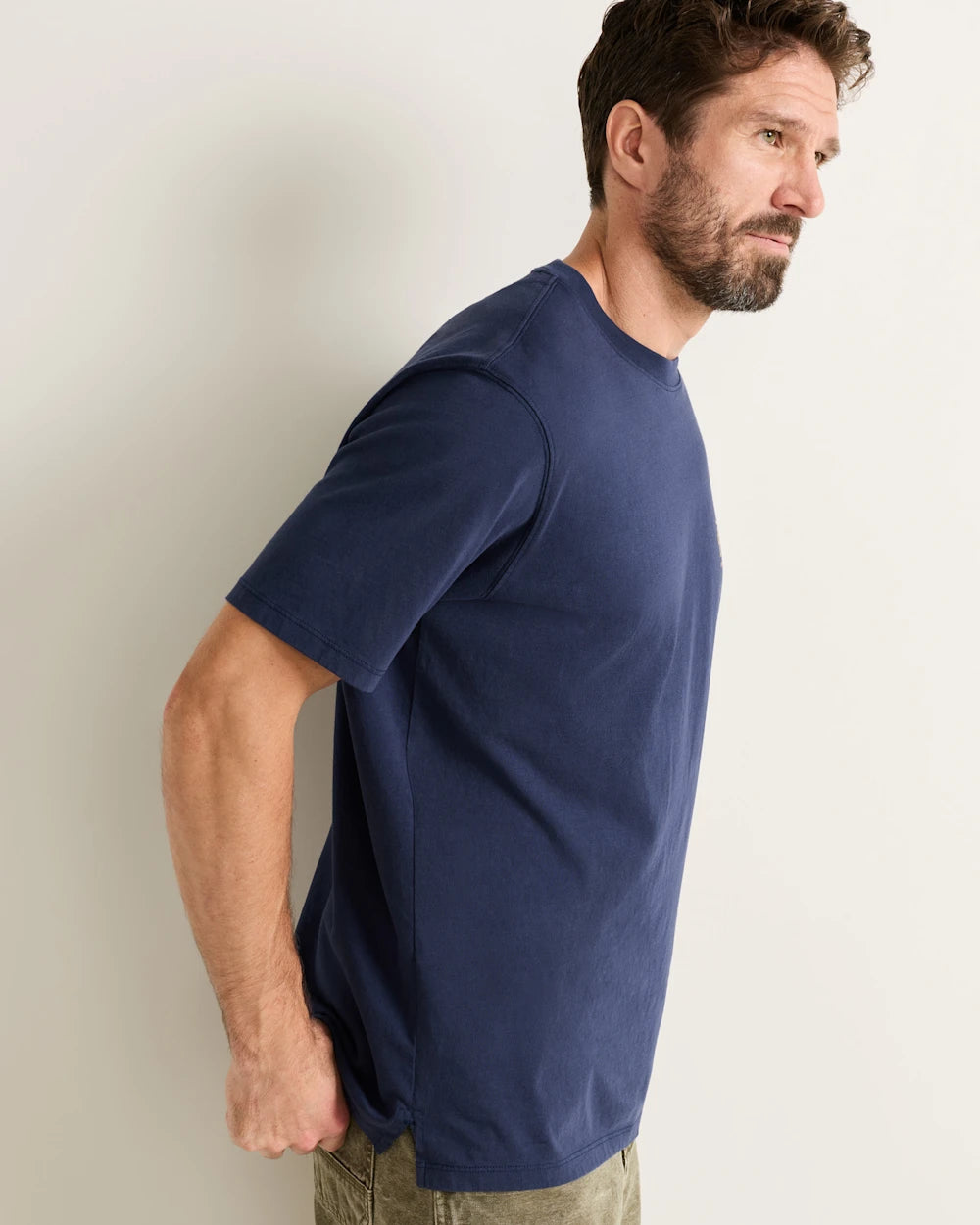 MEN'S SHORT-SLEEVE DESCHUTES VINTAGE GRAPHIC TEE<br>NAVY/GOLD