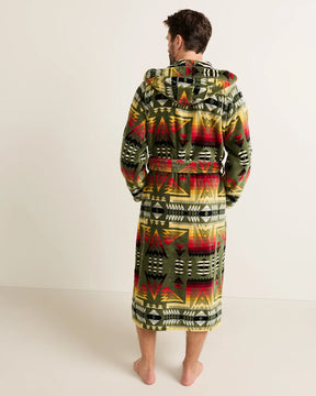 UNISEX COTTON TERRY VELOUR BATHROBE<br>PONDEROSA GREEN