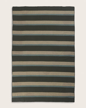 ECO-WISE WOOL PLAID/STRIPE BLANKET<br>OLIVE STRIPE