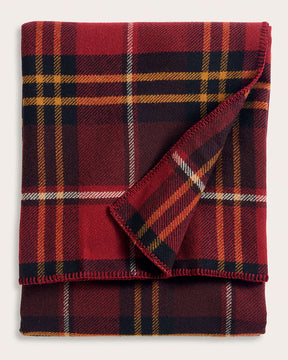 ECO-WISE WOOL PLAID/STRIPE BLANKET<br>LODGE PLAID