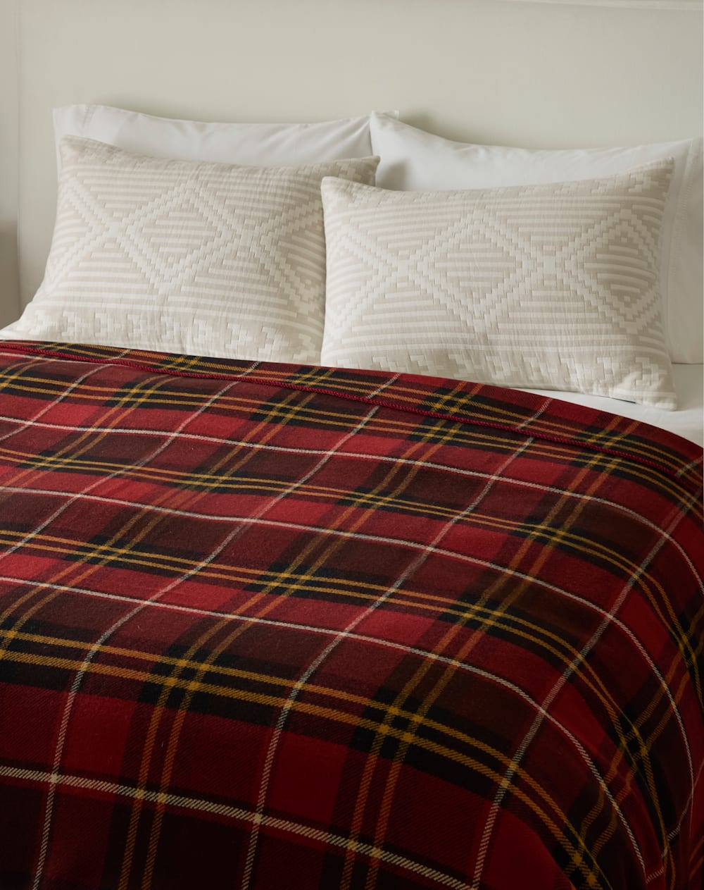 ECO-WISE WOOL PLAID/STRIPE BLANKET<br>LODGE PLAID