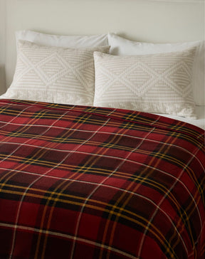 ECO-WISE WOOL PLAID/STRIPE BLANKET<br>LODGE PLAID