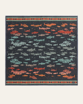 NAPPED JACQUARD THROW<br>SALMON RUN