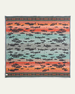 NAPPED JACQUARD THROW<br>SALMON RUN