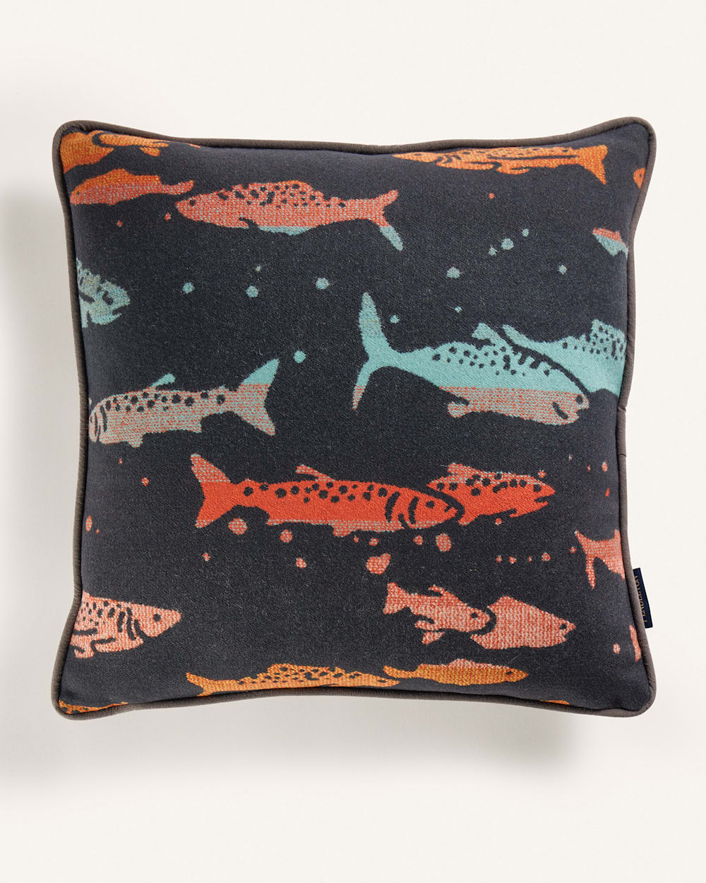 JACQUARD PILLOW 18" X 18"<br>SALMON RUN