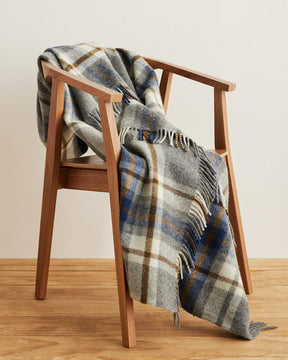 MOTOR ROBE THROW WITH LEATHER CARRIER<br>RALEIGH PLAID