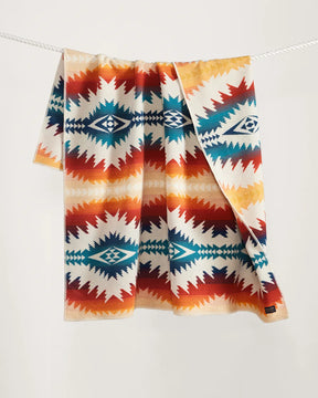 SUNSET PASS BLANKET<br>BLUE/RUST MULTI