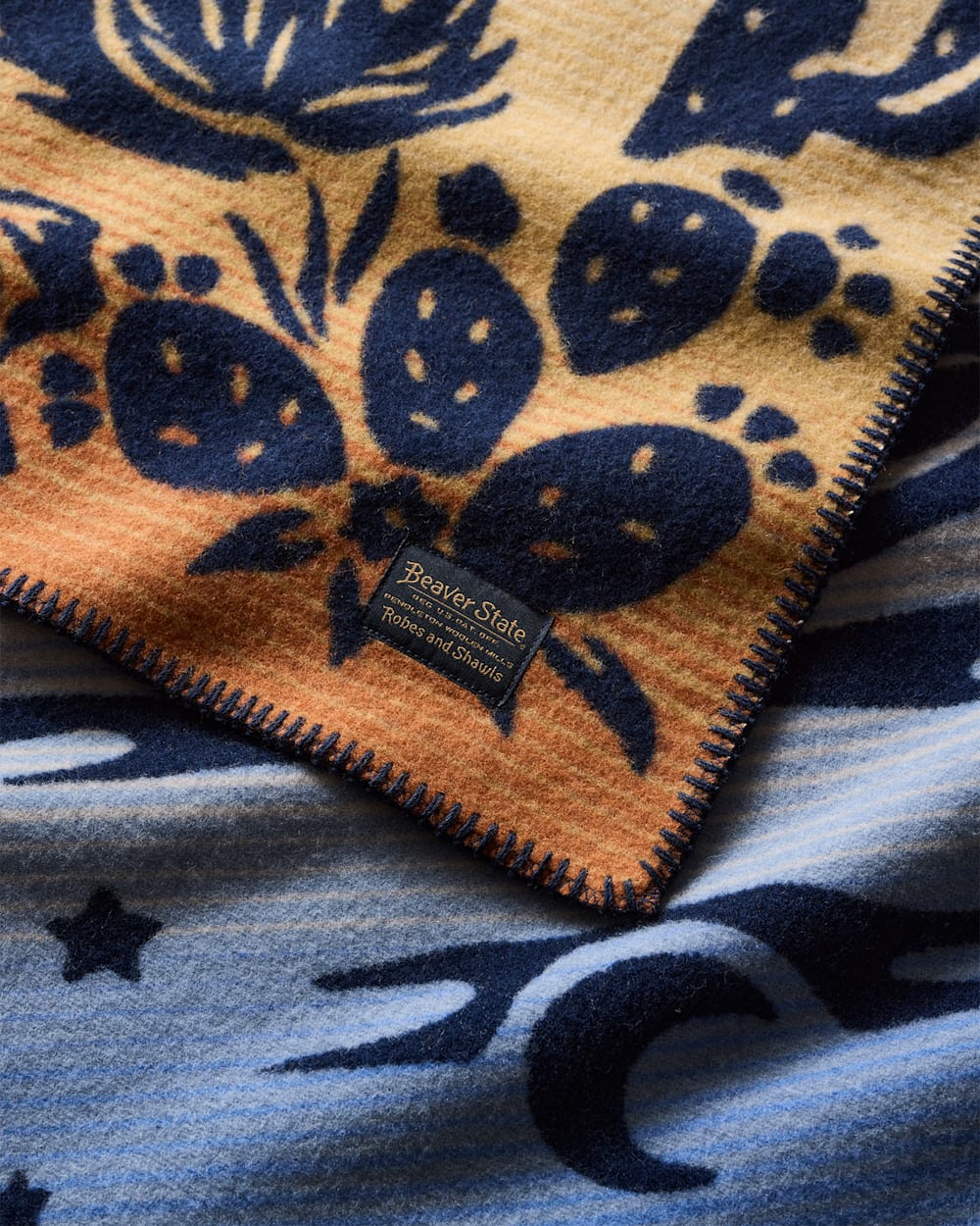 DESERT DREAM CRIB BLANKET<br>BLUE/GOLD MULTI