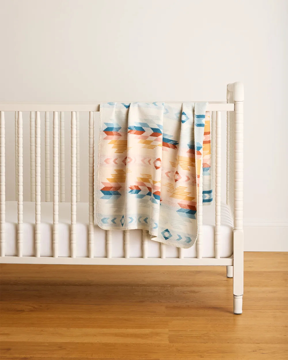 WYETH FALLS ORGANIC COTTON BABY BLANKET<br>IVORY MULTI