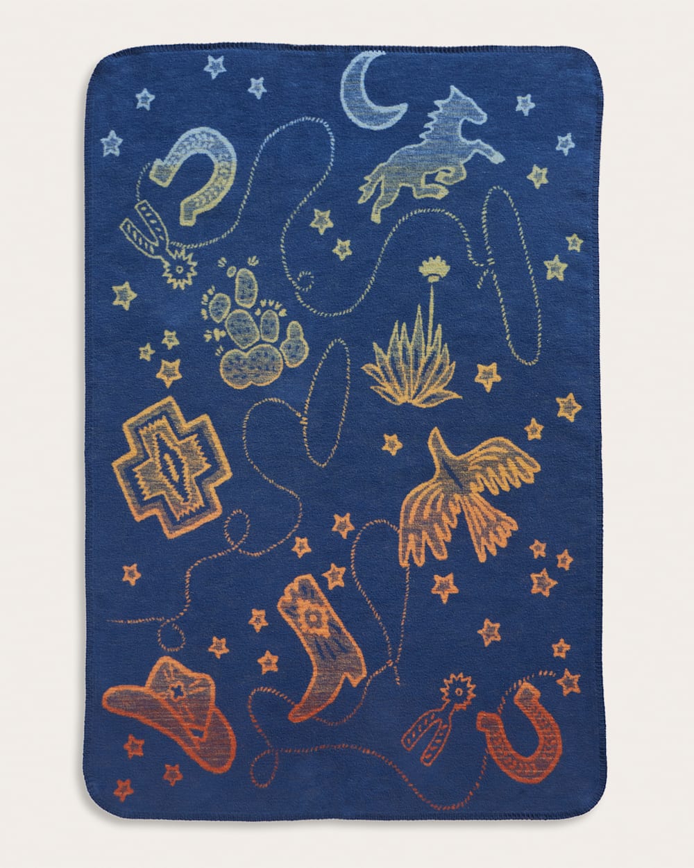 SAMPLE - COSMIC RODEO ORGANIC COTTON BABY BLANKET<br>BLUE MULTI