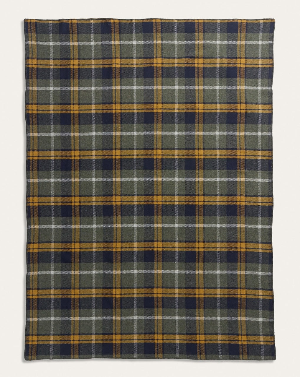 ECO-WISE WOOL PLAID/STRIPE BLANKET<br>SEA BLUE PLAID
